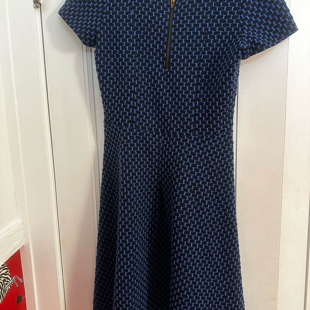 Shabby Apple Blue A-Line Dress with Crew Neck